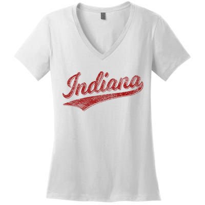 Indiana Varsity Script Classics Sports Women's V-Neck T-Shirt