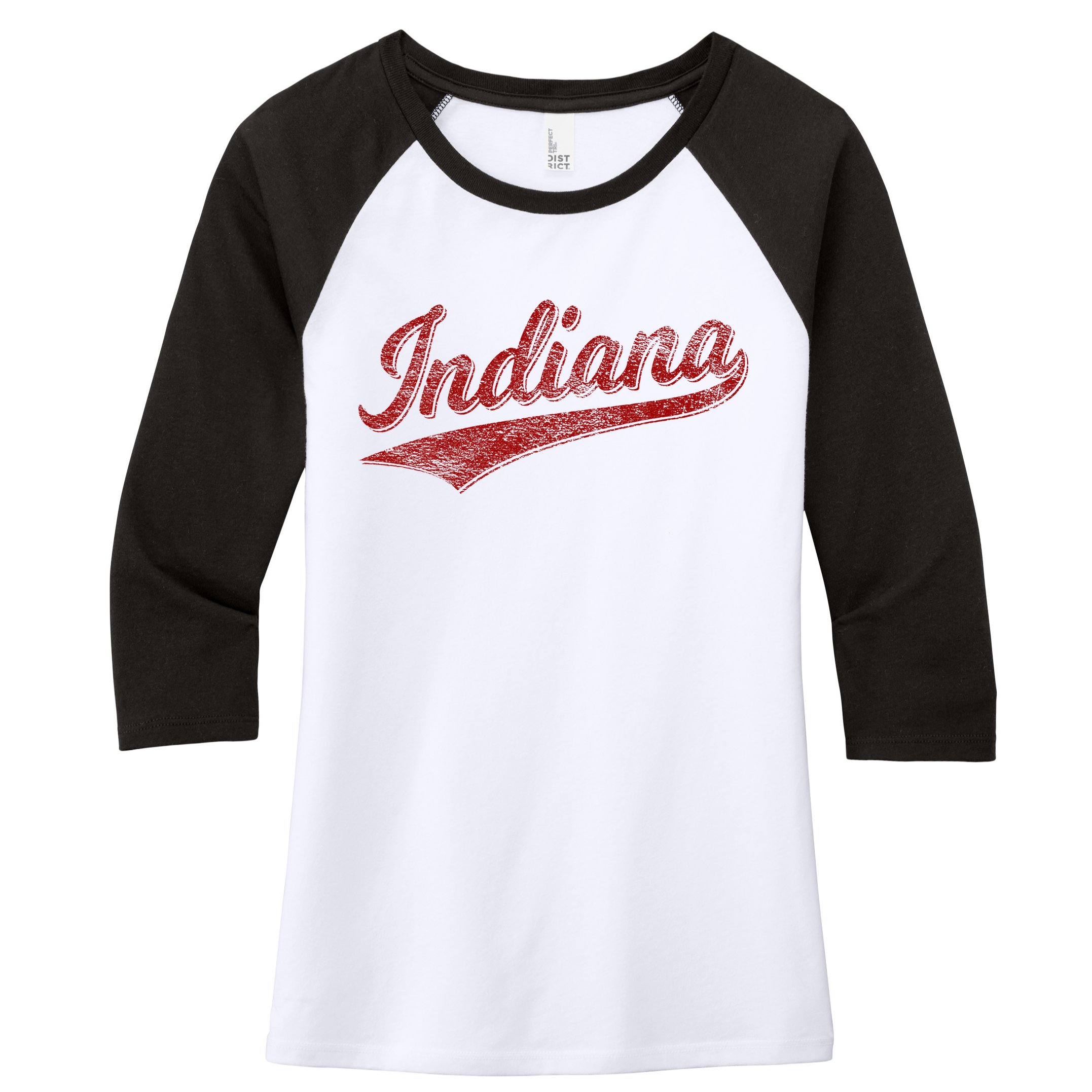 Indiana Varsity Script Classics Sports Women's Tri-Blend 3/4-Sleeve Raglan Shirt