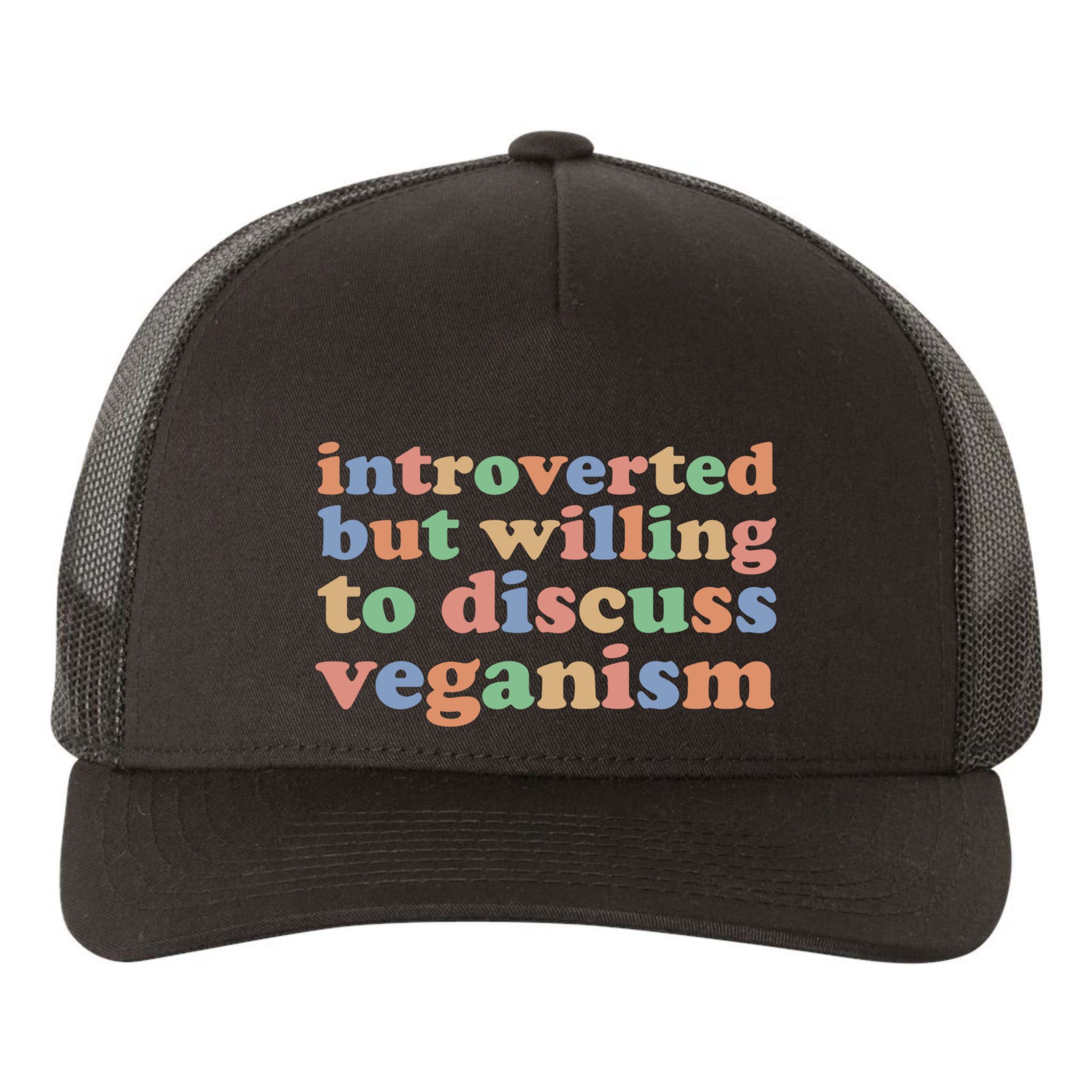 Introverted Vegan Shy Vegan Funny S Veganism Gift Yupoong Adult 5-Panel Trucker Hat