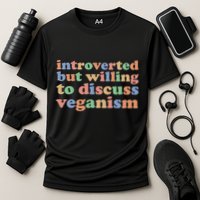 Introverted Vegan Shy Vegan Funny S Veganism Gift Cooling Performance Crew T-Shirt