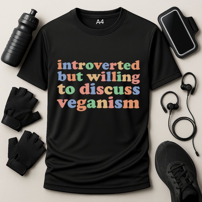 Introverted Vegan Shy Vegan Funny S Veganism Gift Cooling Performance Crew T-Shirt