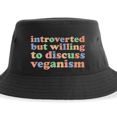 Introverted Vegan Shy Vegan Funny S Veganism Gift Sustainable Bucket Hat