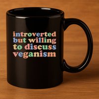 Introverted Vegan Shy Vegan Funny S Veganism Gift 11oz C Handle Ceramic Mug