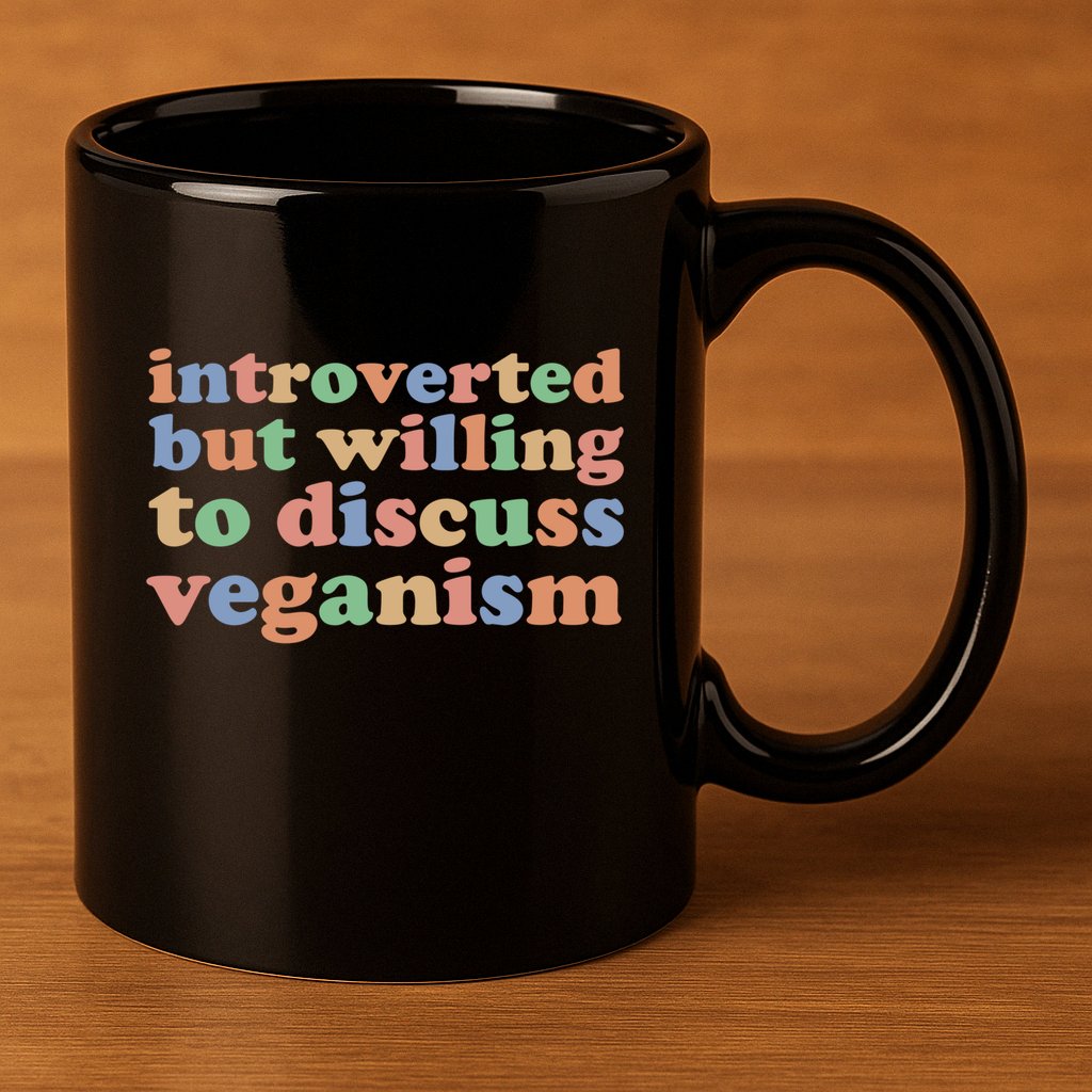 Introverted Vegan Shy Vegan Funny S Veganism Gift 11oz C Handle Ceramic Mug