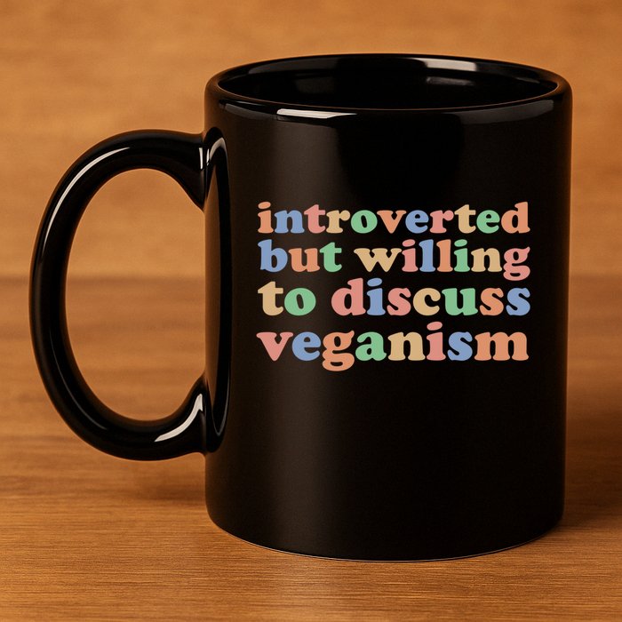 Introverted Vegan Shy Vegan Funny S Veganism Gift 11oz C Handle Ceramic Mug