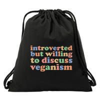 Introverted Vegan Shy Vegan Funny S Veganism Gift Drawstring Bag