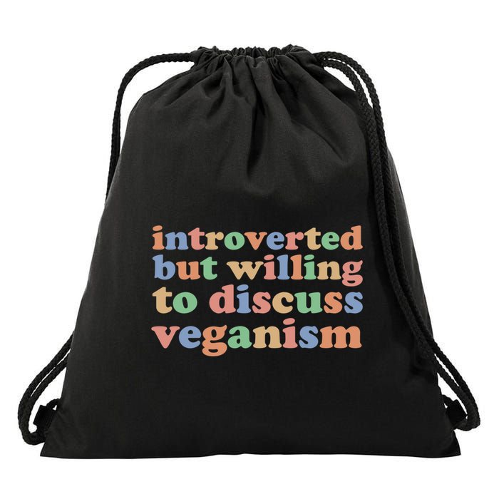 Introverted Vegan Shy Vegan Funny S Veganism Gift Drawstring Bag