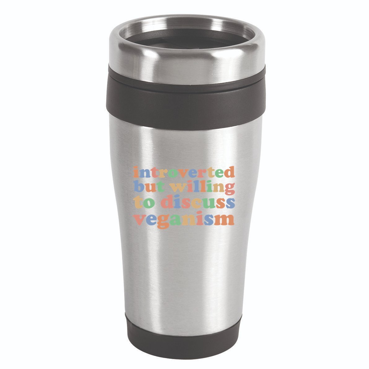 Introverted Vegan Shy Vegan Funny S Veganism Gift 16oz Travel Tumbler
