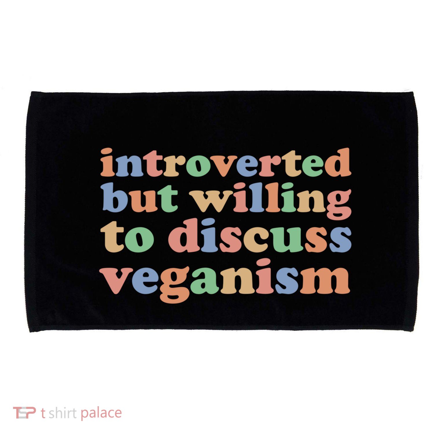 Introverted Vegan Shy Vegan Funny S Veganism Gift Microfiber Hand Towel