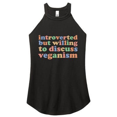 Introverted Vegan Shy Vegan Funny S Veganism Gift Women's Perfect Tri Rocker Tank