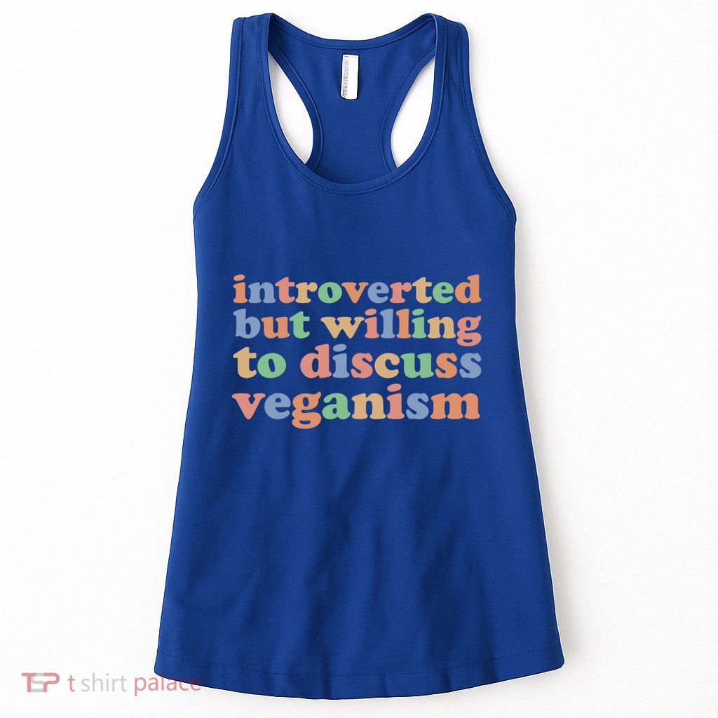 Introverted Vegan Shy Vegan Funny S Veganism Gift Womens Tank Top