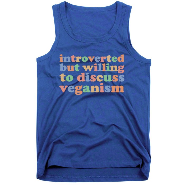 Introverted Vegan Shy Vegan Funny S Veganism Gift Tank Top