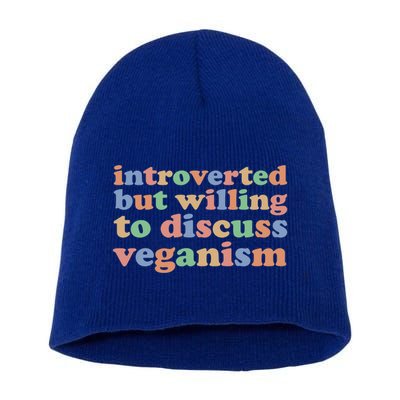 Introverted Vegan Shy Vegan Funny S Veganism Gift Short Acrylic Beanie