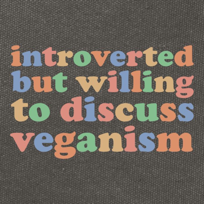 Introverted Vegan Shy Vegan Funny S Veganism Gift Cotton Canvas Backpack