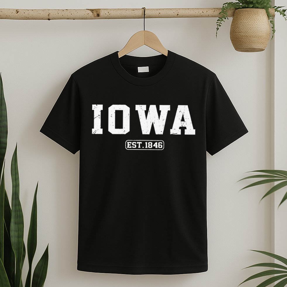 Iowa Vintage State Athletic Style T-Shirt