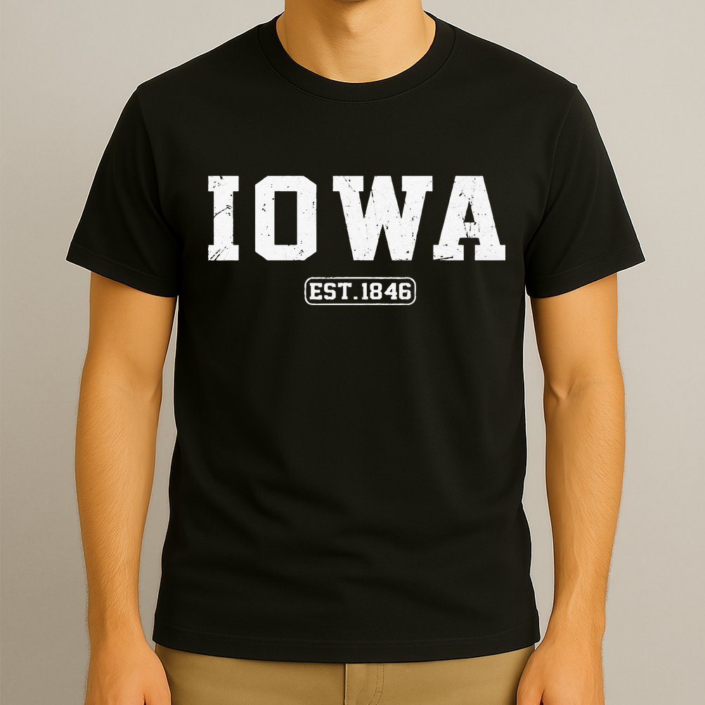 Iowa Vintage State Athletic Style T-Shirt