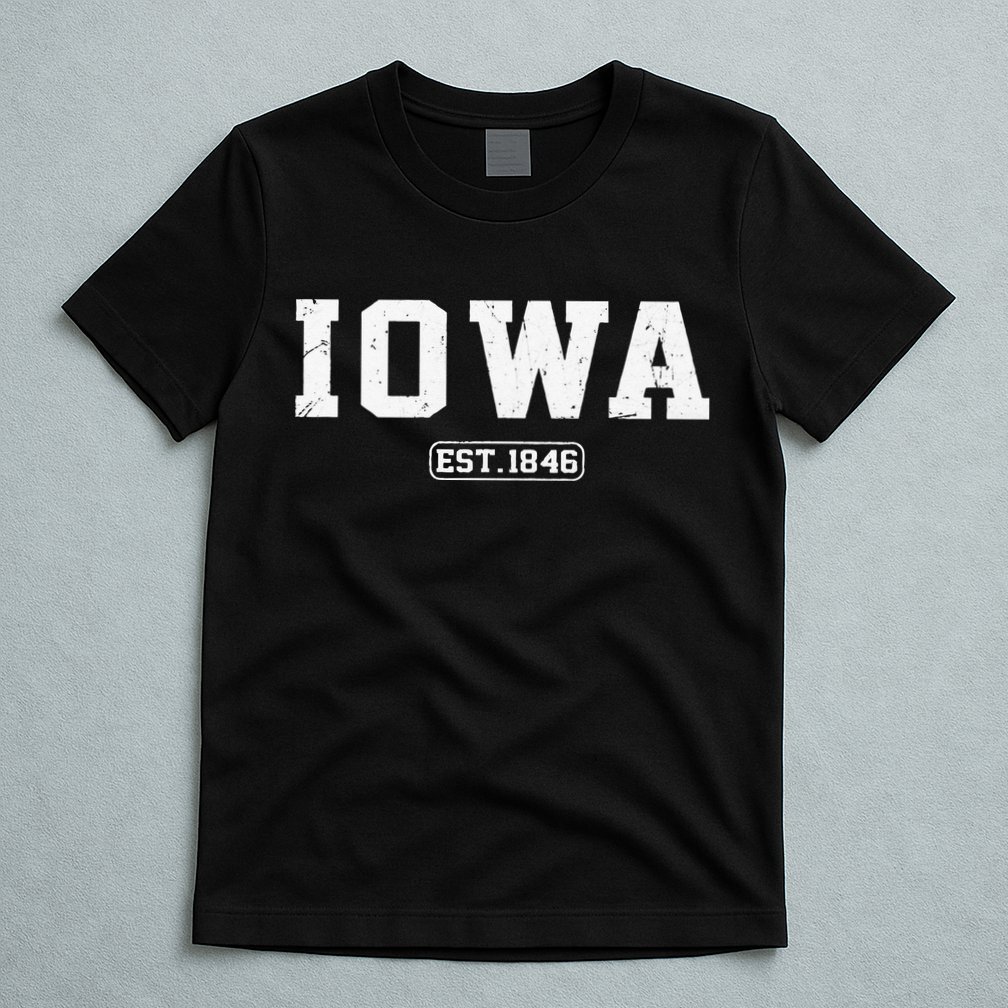 Iowa Vintage State Athletic Style T-Shirt