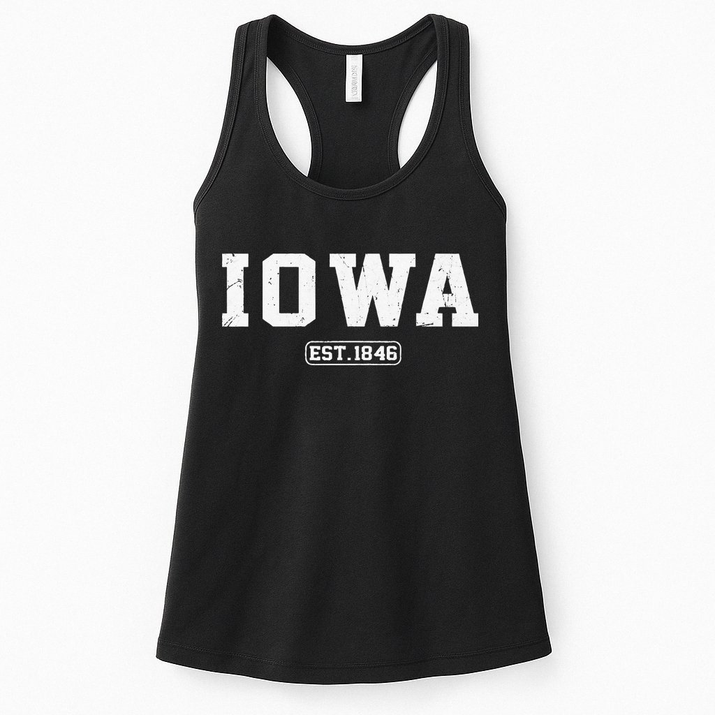 Iowa Vintage State Athletic Style Womens Tank Top