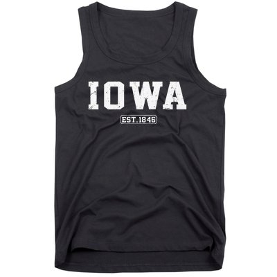 Iowa Vintage State Athletic Style Tank Top