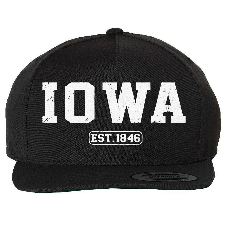 Iowa Vintage State Athletic Style Wool Snapback Cap