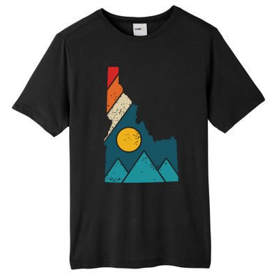 Idaho Vintage State Map Mountains Hiker Camping Pride Gift Tall Fusion ChromaSoft Performance T-Shirt