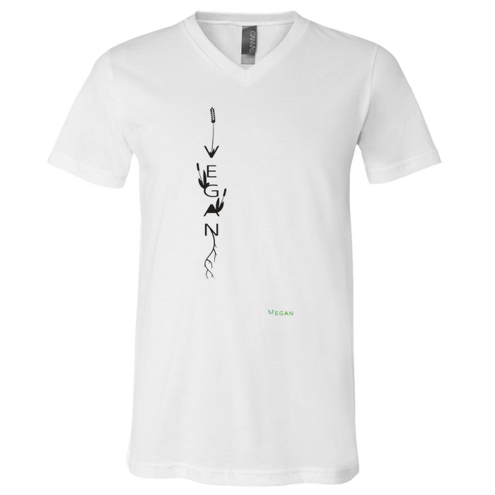 Im Vegan Shirts Vegan Roots Leafs Plant Based V-Neck T-Shirt