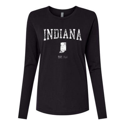 Indiana Vintage Sports Design Id Womens Cotton Relaxed Long Sleeve T-Shirt