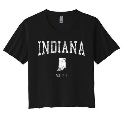 Indiana Vintage Sports Design Id Women's Crop Top Tee