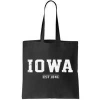 Iowa Vintage State Athletic Style Tote Bag