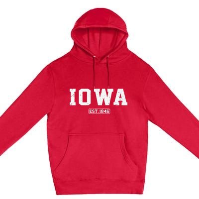 Iowa Vintage State Athletic Style Premium Pullover Hoodie