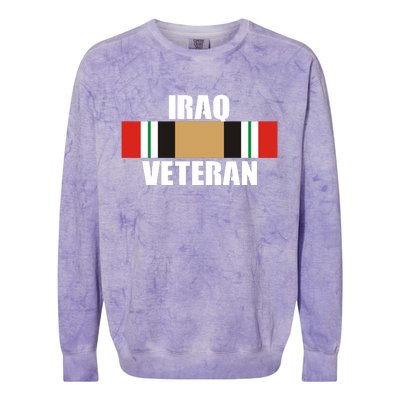 Iraq Veteran Stripe Badge Colorblast Crewneck Sweatshirt