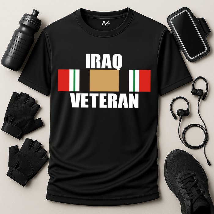 Iraq Veteran Stripe Badge Cooling Performance Crew T-Shirt