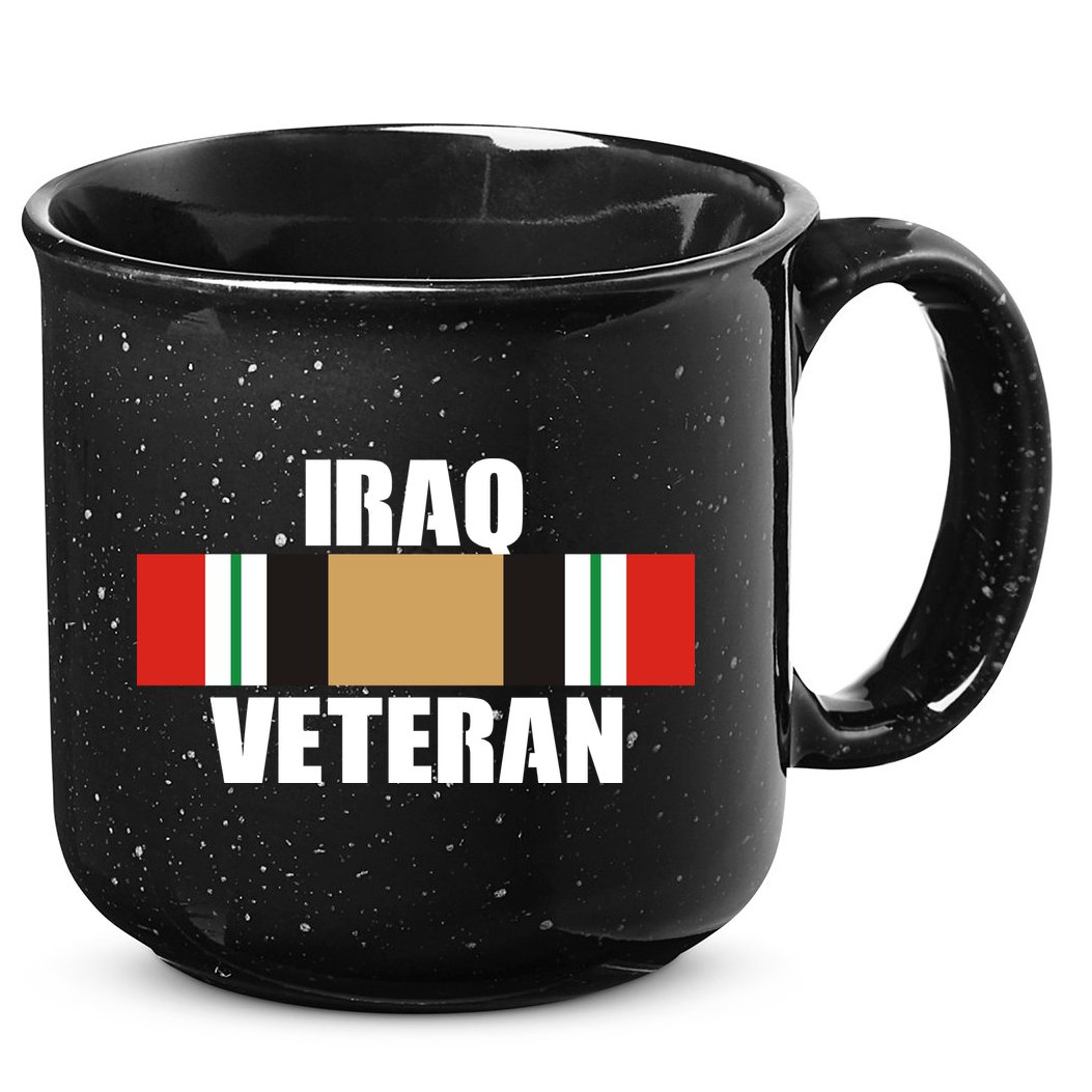 Iraq Veteran Stripe Badge 15oz Campfire Ceramic Mug