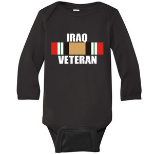 Iraq Veteran Stripe Badge Baby Long Sleeve Bodysuit