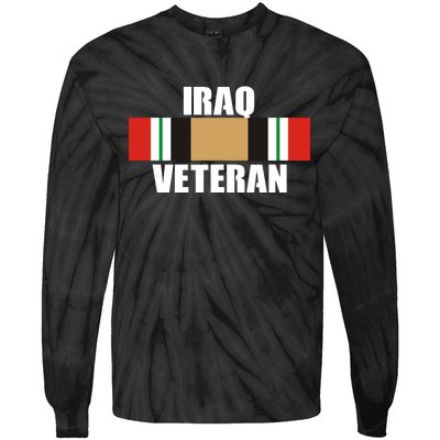 Iraq Veteran Stripe Badge Tie-Dye Long Sleeve Shirt