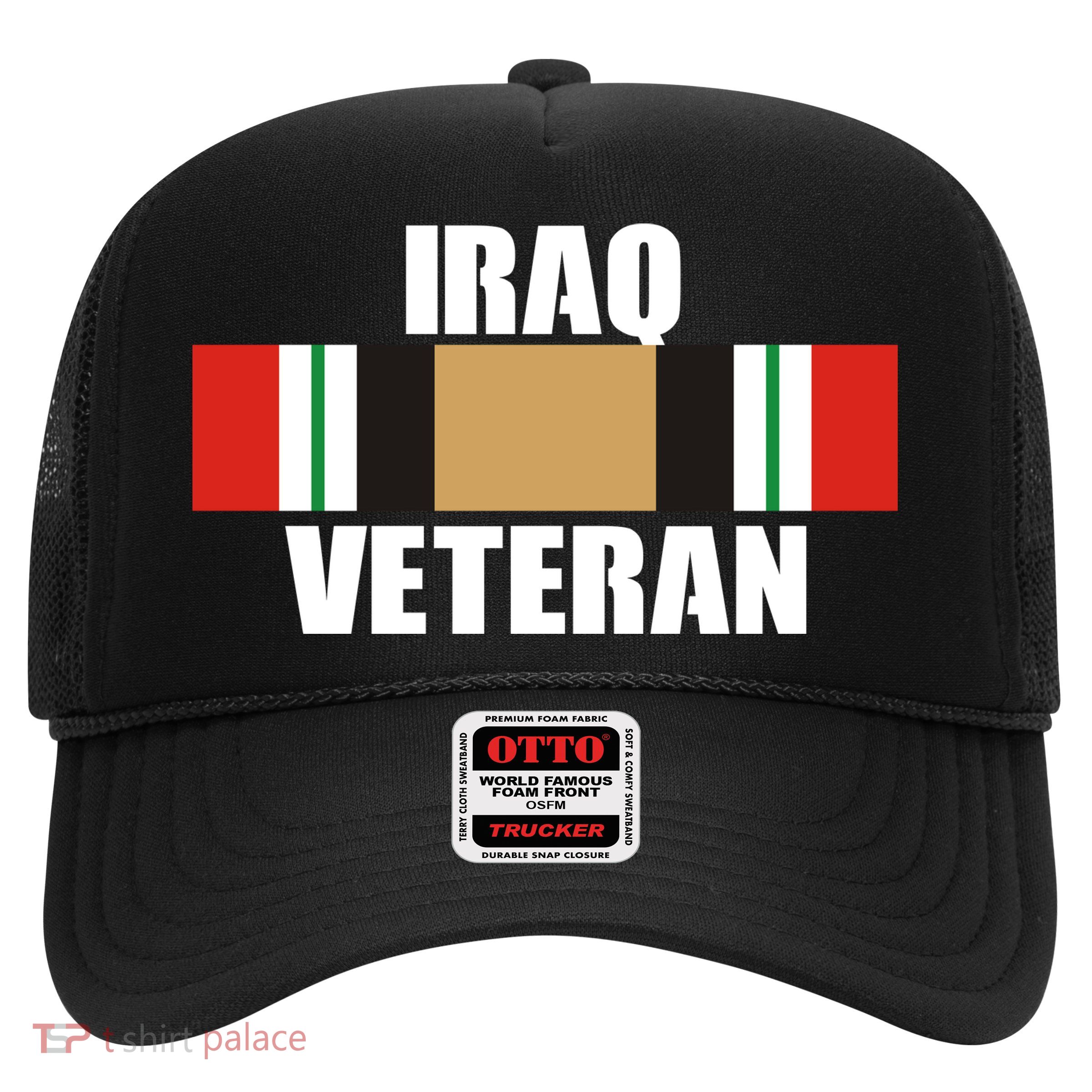 Iraq Veteran Stripe Badge Trucker Hat