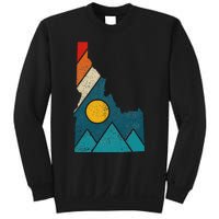 Idaho Vintage State Map Mountains Hiker Camping Pride Gift Sweatshirt