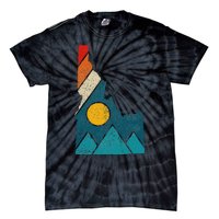 Idaho Vintage State Map Mountains Hiker Camping Pride Gift Tie-Dye T-Shirt