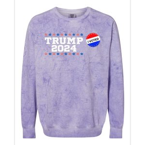 I Voted Trump Vance 2024 Retro America Us Election Colorblast Crewneck Sweatshirt