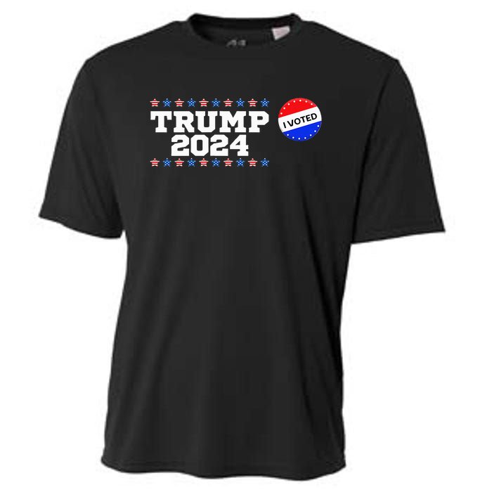 I Voted Trump Vance 2024 Retro America Us Election Cooling Performance Crew T-Shirt