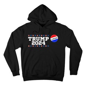 I Voted Trump Vance 2024 Retro America Us Election Hoodie