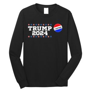 I Voted Trump Vance 2024 Retro America Us Election Long Sleeve Shirt