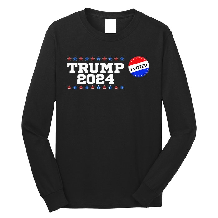 I Voted Trump Vance 2024 Retro America Us Election Long Sleeve Shirt