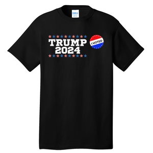 I Voted Trump Vance 2024 Retro America Us Election Tall T-Shirt