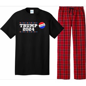 I Voted Trump Vance 2024 Retro America Us Election Pajama Set