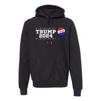 I Voted Trump Vance 2024 Retro America Us Election Premium Hoodie