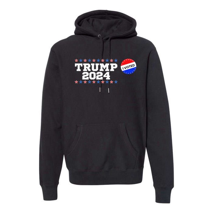 I Voted Trump Vance 2024 Retro America Us Election Premium Hoodie