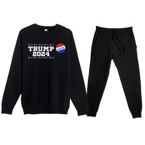 I Voted Trump Vance 2024 Retro America Us Election Premium Crewneck Sweatsuit Set