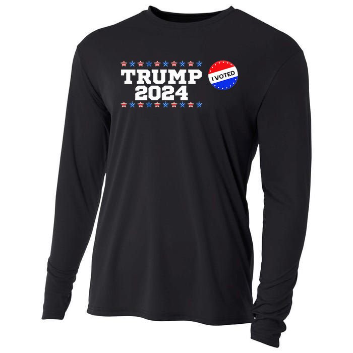 I Voted Trump Vance 2024 Retro America Us Election Cooling Performance Long Sleeve Crew