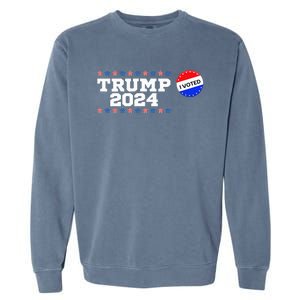 I Voted Trump Vance 2024 Retro America Us Election Garment-Dyed Sweatshirt